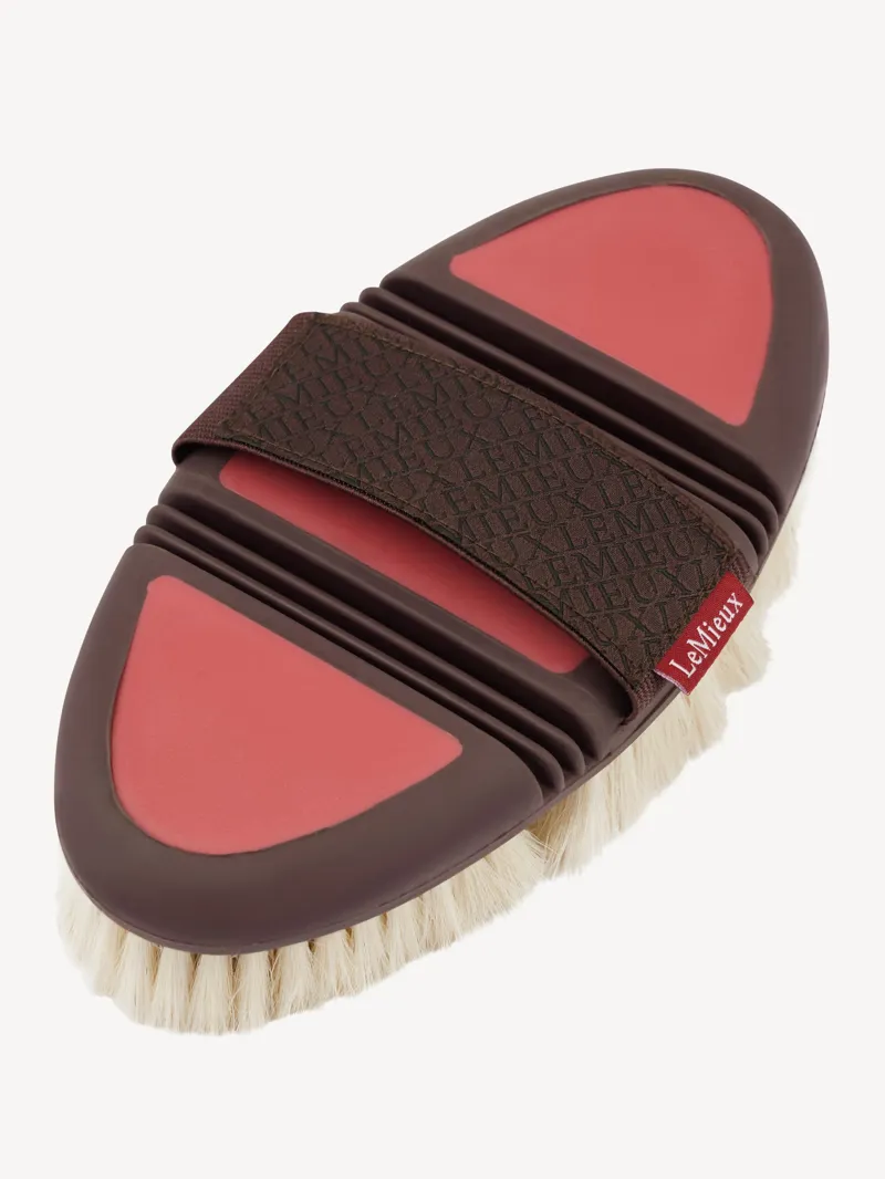 LeMieux Flexi Goat Hair Body Brush - Cranberry-2