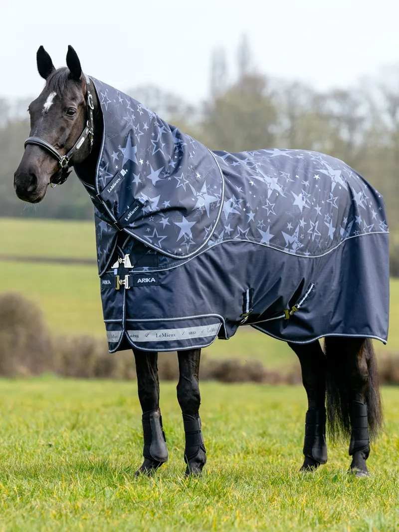 LeMieux Arika Star 100g Turnout Rug - Navy Star-1