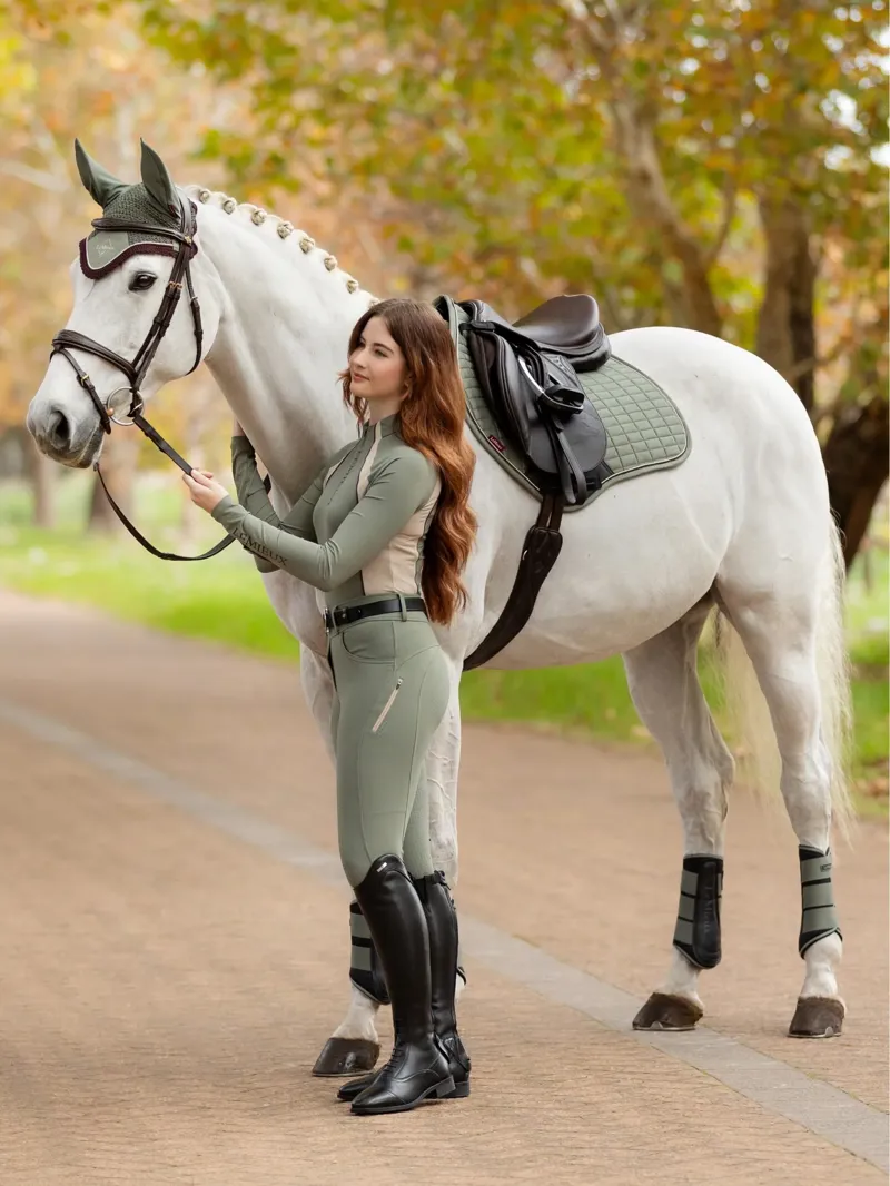 LeMieux Suede Close Contact Square - Rosemary-1