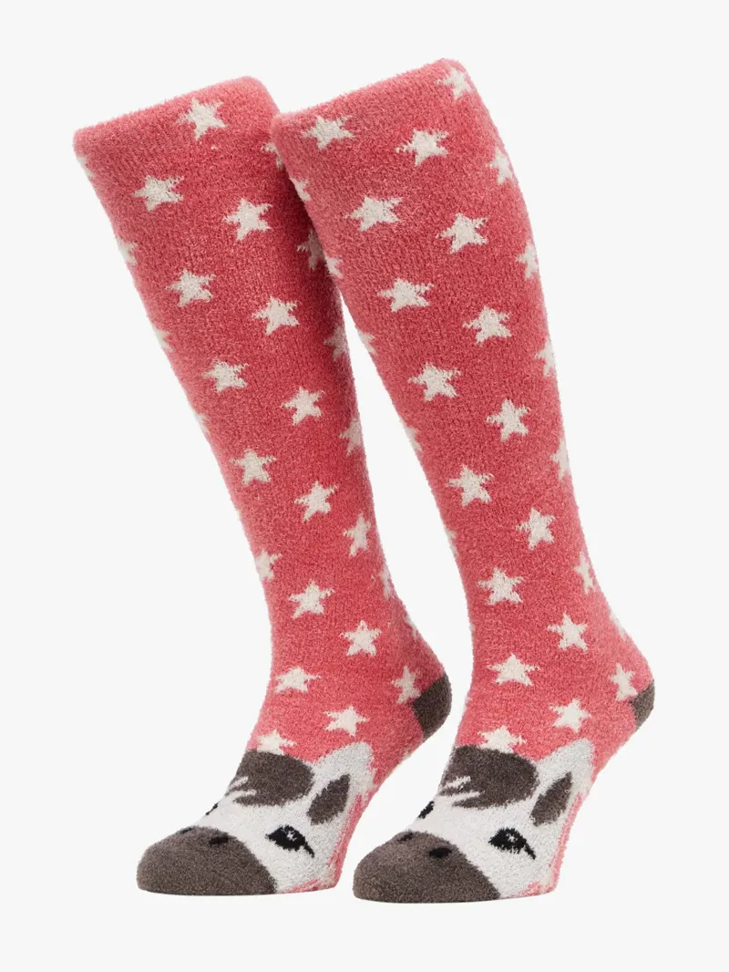 LeMieux Fluffy Character Socks Andulusian -Cranberry