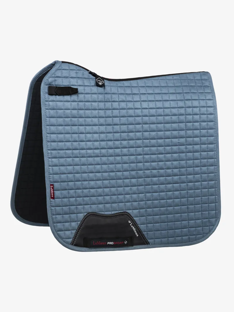 LeMieux Suede Dressage Saddle Pad Square - Ice Blue - Large