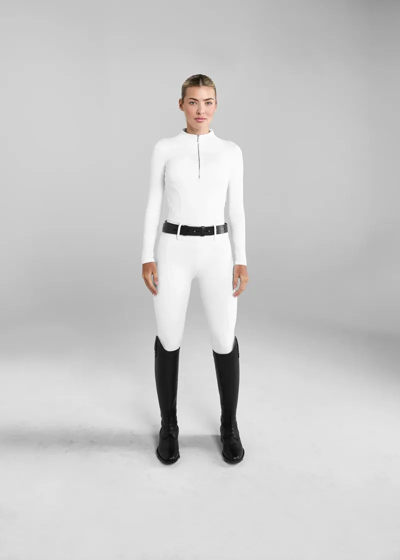 Aztec Diamond Compression Breeches Knee Grip - White