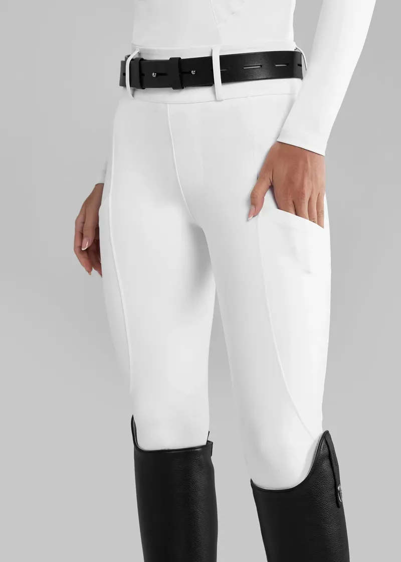 Aztec Diamond Compression Breeches Knee Grip - White-1