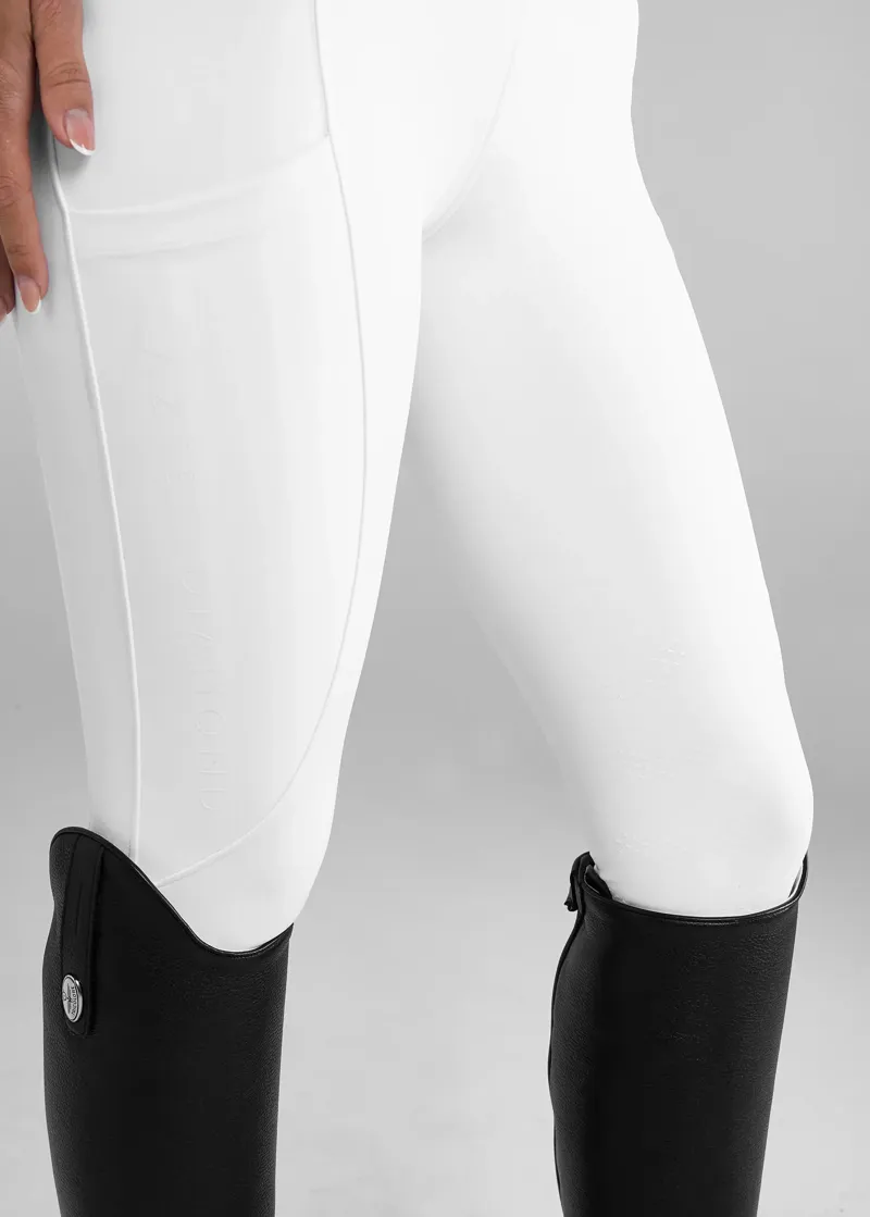 Aztec Diamond Compression Breeches Knee Grip - White-2