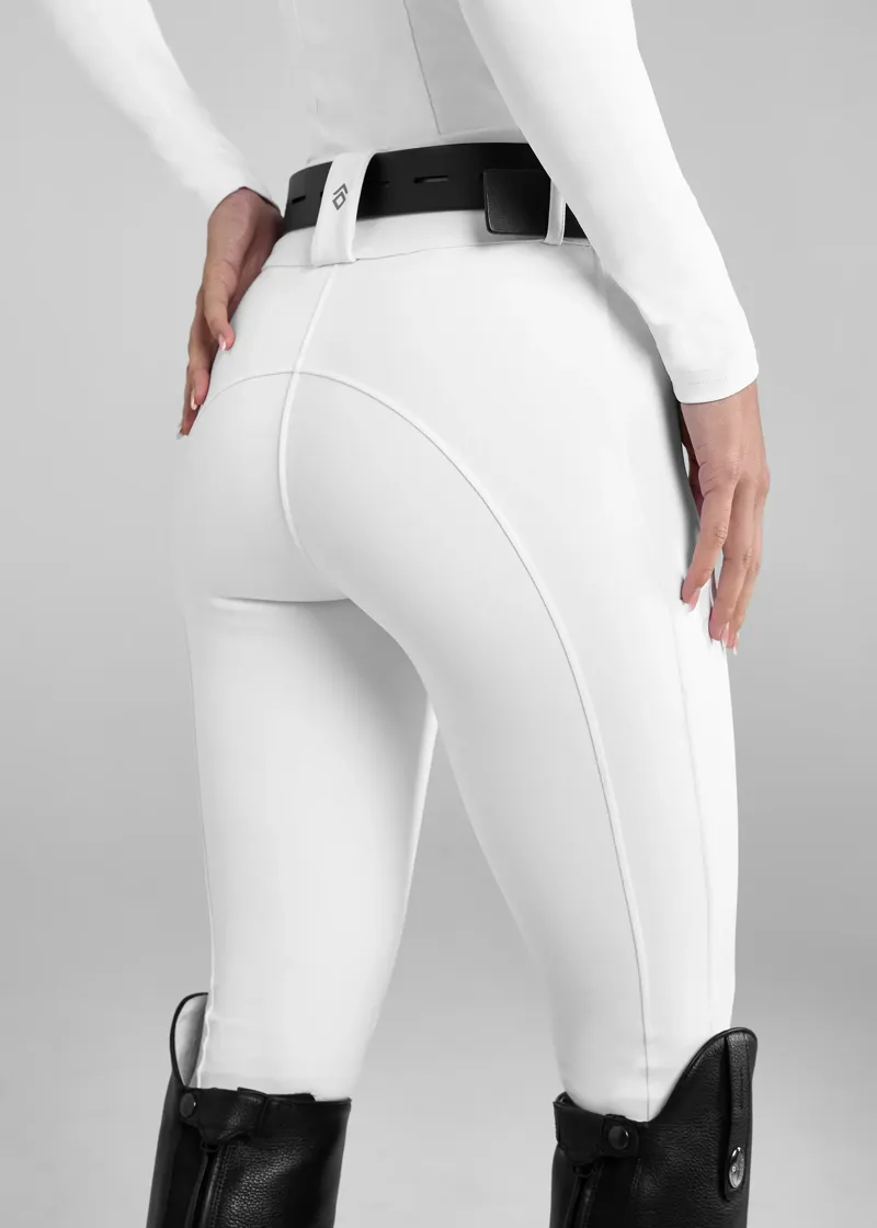 Aztec Diamond Compression Breeches Knee Grip - White-3