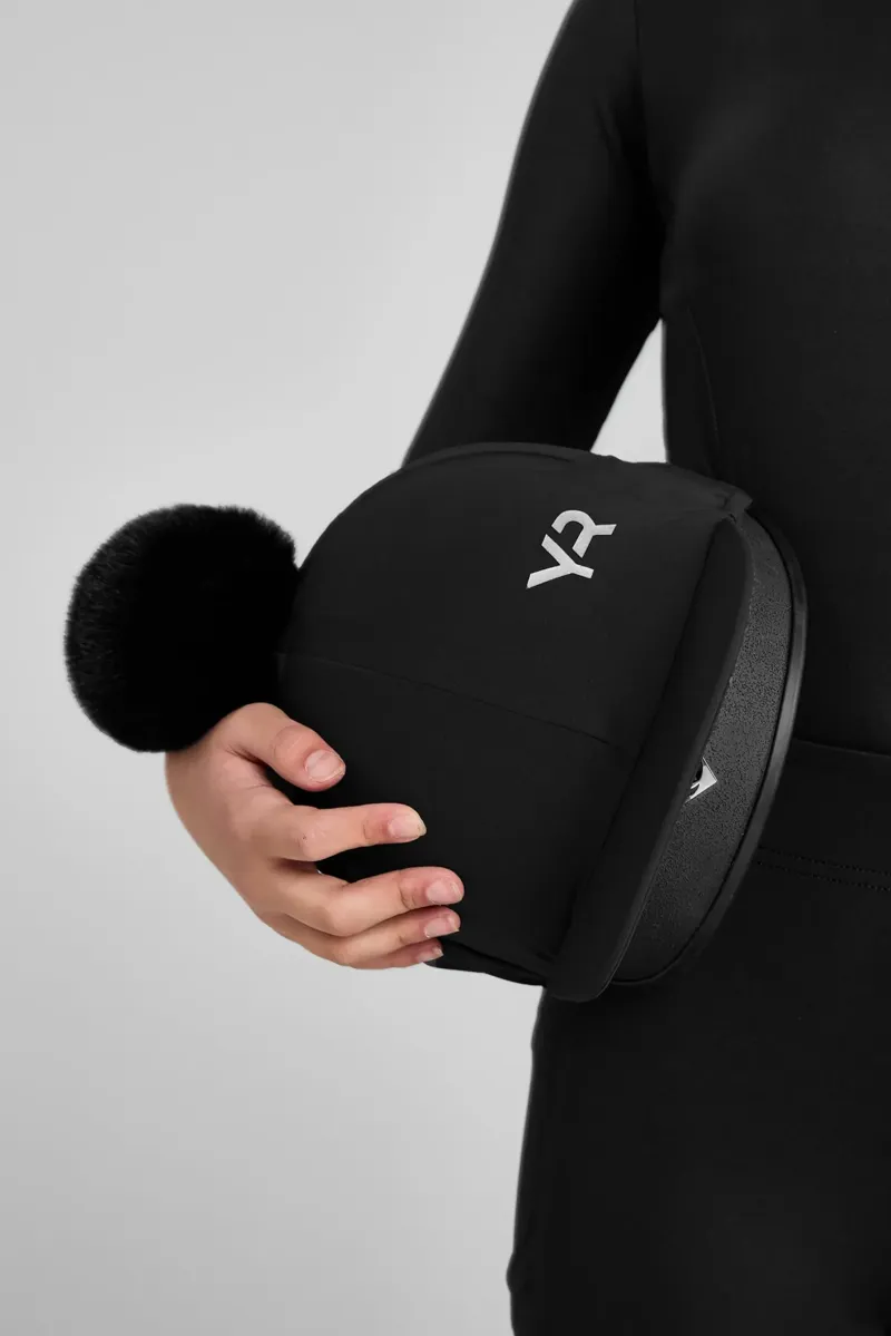 Aztec Diamond Young Rider Pom Hat Silk - Black