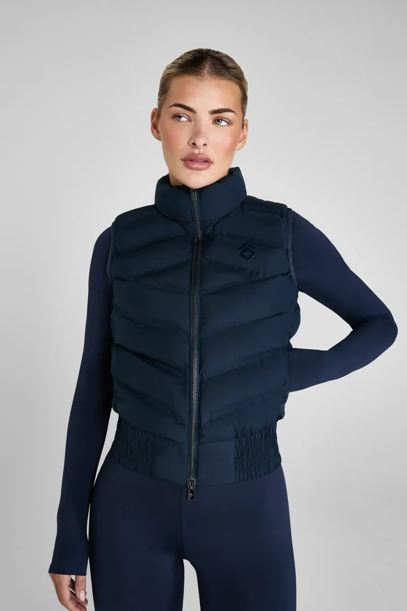Aztec Diamond Lightweight Gilet - Navy-1