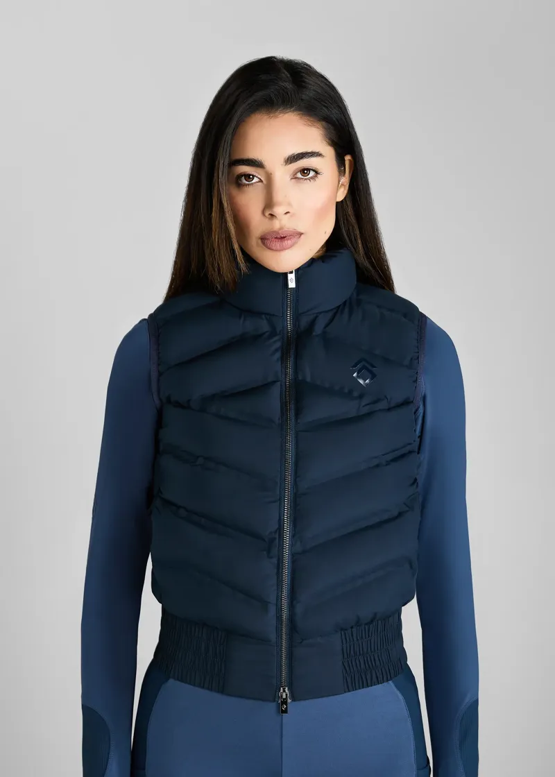 Aztec Diamond Lightweight Gilet - Navy-2