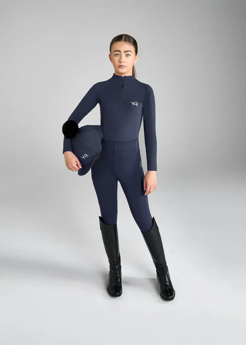 Aztec Diamond Young Rider Pom Hat Silk - Navy-2