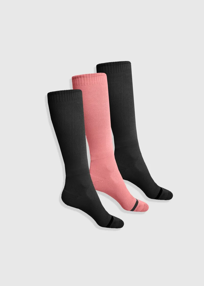 Aztec Diamond Young Rider Socks Gift Box - Black/Pink-1