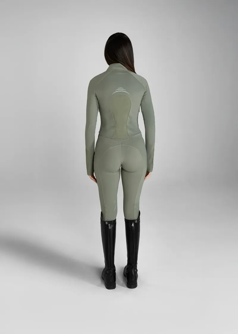 Aztec Diamond Cropped Fitted Jacket - Sage-3