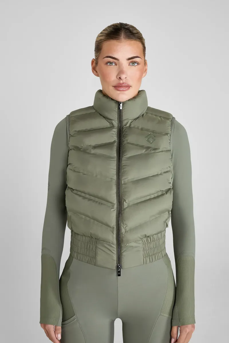 Aztec Diamond Lightweight Gilet - Sage-3