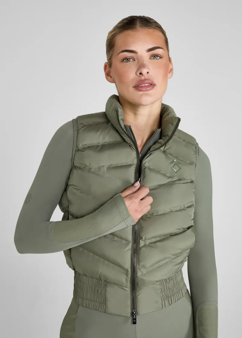 Aztec Diamond Lightweight Gilet - Sage-4