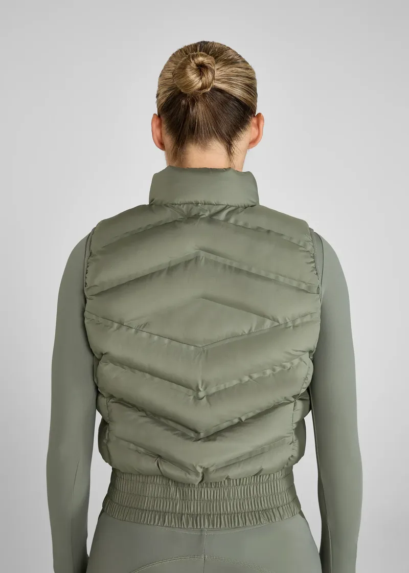 Aztec Diamond Lightweight Gilet - Sage-5