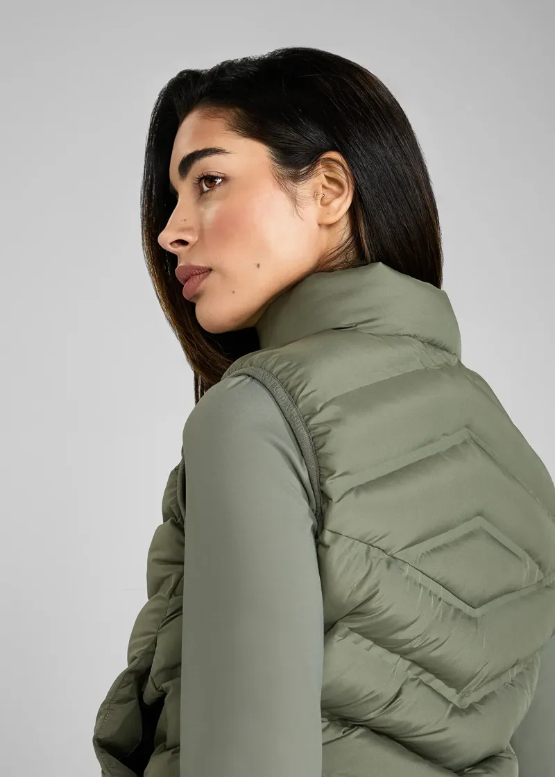 Aztec Diamond Lightweight Gilet - Sage-1