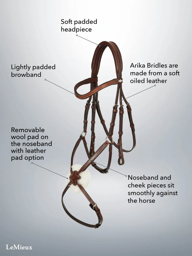 LeMieux Arika Grackle Bridle Black Silver -3