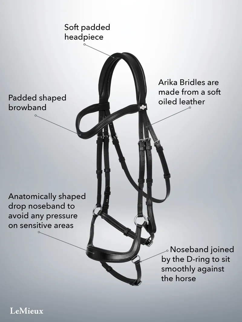 LeMieux Arika Drop Bridle Black Silver-3