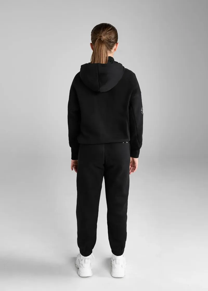 Aztec Diamond Young Rider Pull On Hoodie - Black/Pink-2