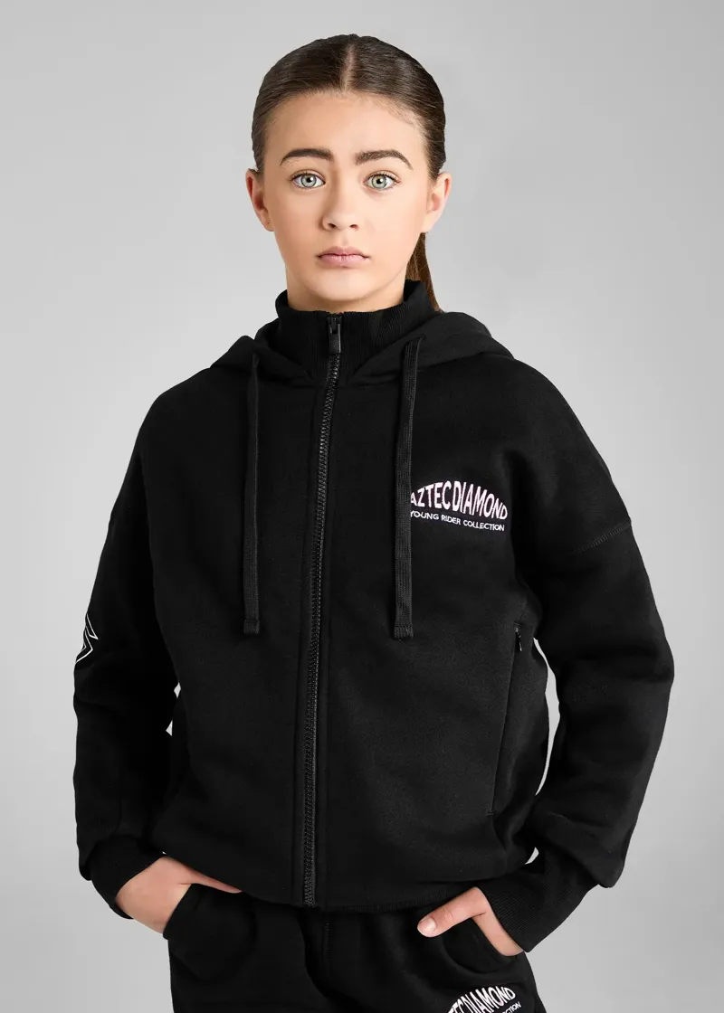 Aztec Diamond Young Rider Full Zip Hoodie - Black/Pink