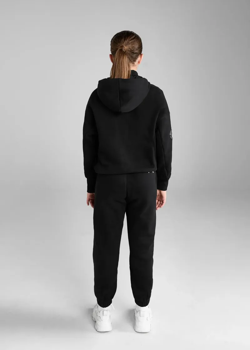 Aztec Diamond Young Rider Pull On Hoodie - Black/Grey-2