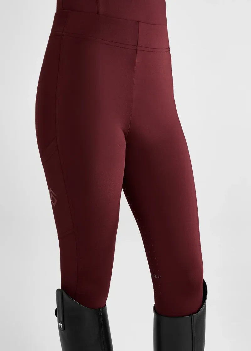 Aztec Diamond Young Rider Full Seat Leggings - Cherry-1