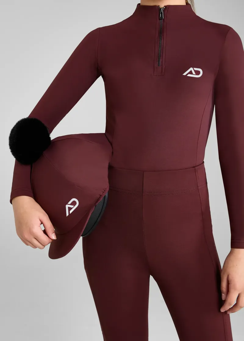 Aztec Diamond Young Rider Pom Hat Silk - Cherry