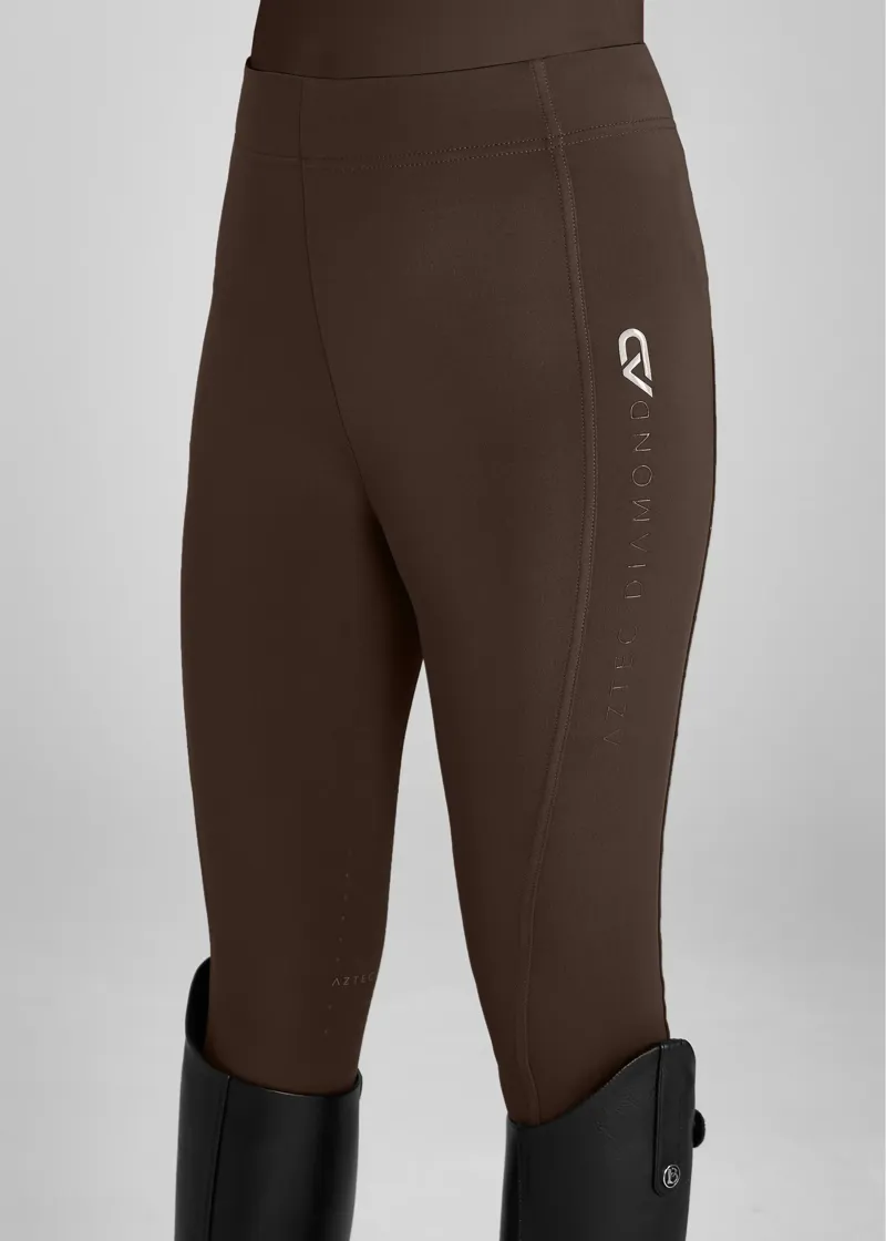 Aztec Diamond Young Rider Full Seat Leggings - Mocha