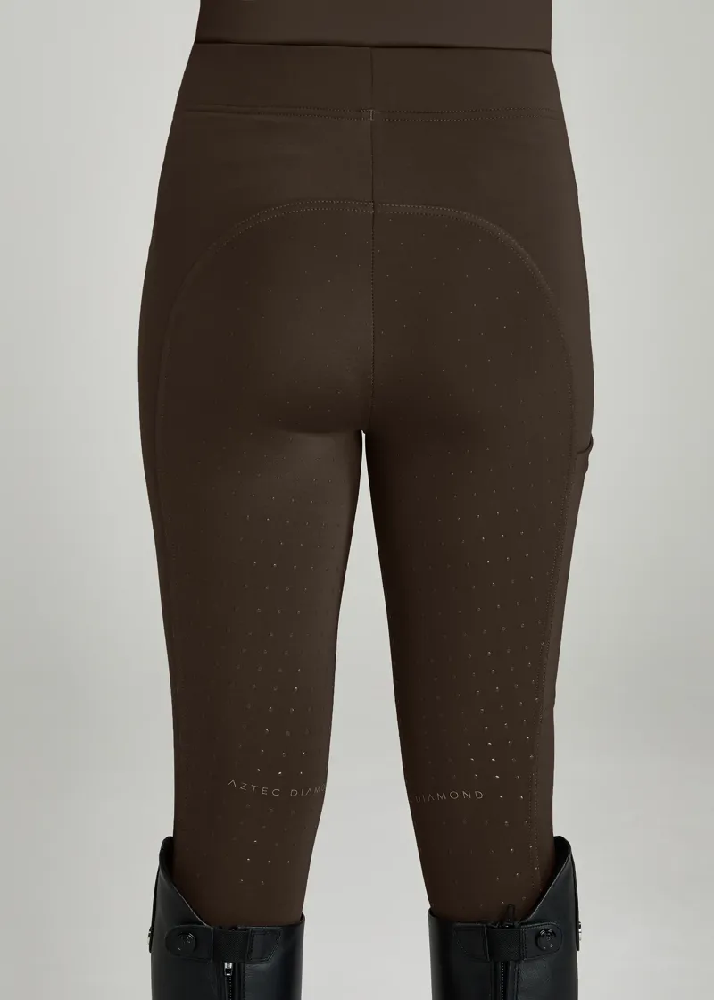 Aztec Diamond Young Rider Full Seat Leggings - Mocha-2