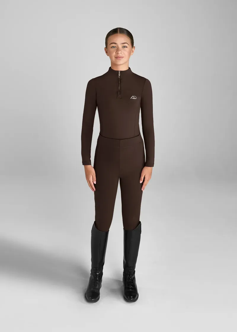 Aztec Diamond Young Rider Full Seat Leggings - Mocha-3