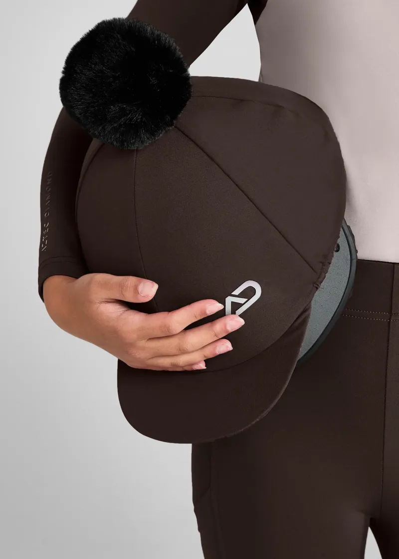 Aztec Diamond Young Rider Pom Hat Silk - Mocha