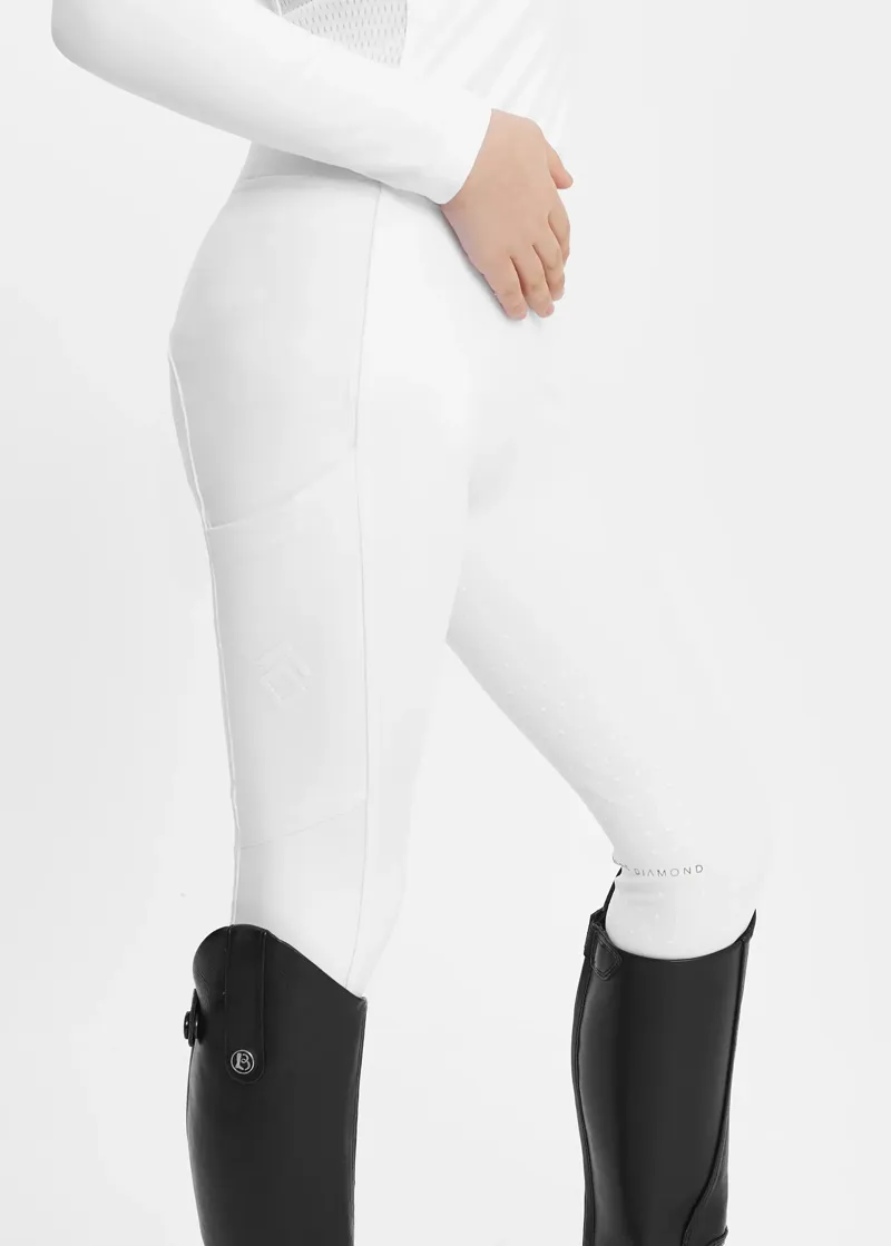 Aztec Diamond Young Rider Full Seat Leggings - White-1