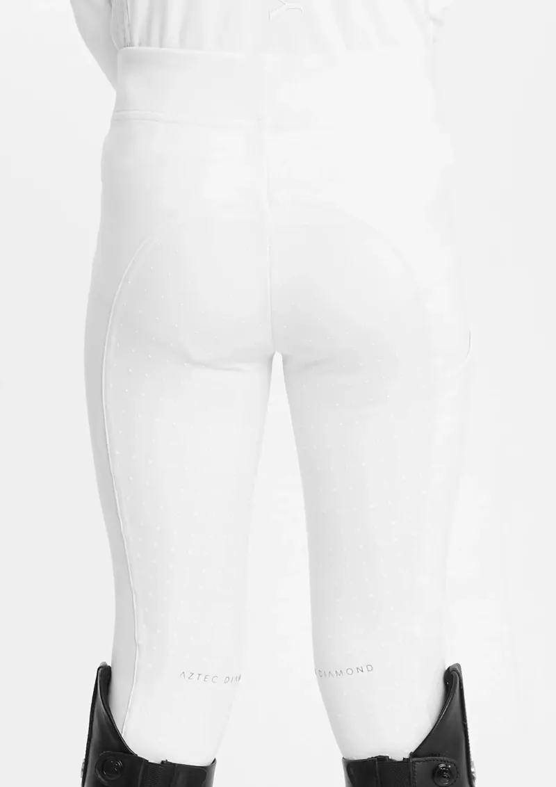 Aztec Diamond Young Rider Full Seat Leggings - White-2