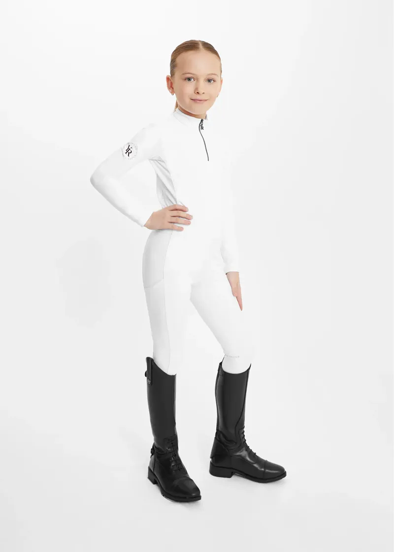 Aztec Diamond Young Rider Full Seat Leggings - White-4