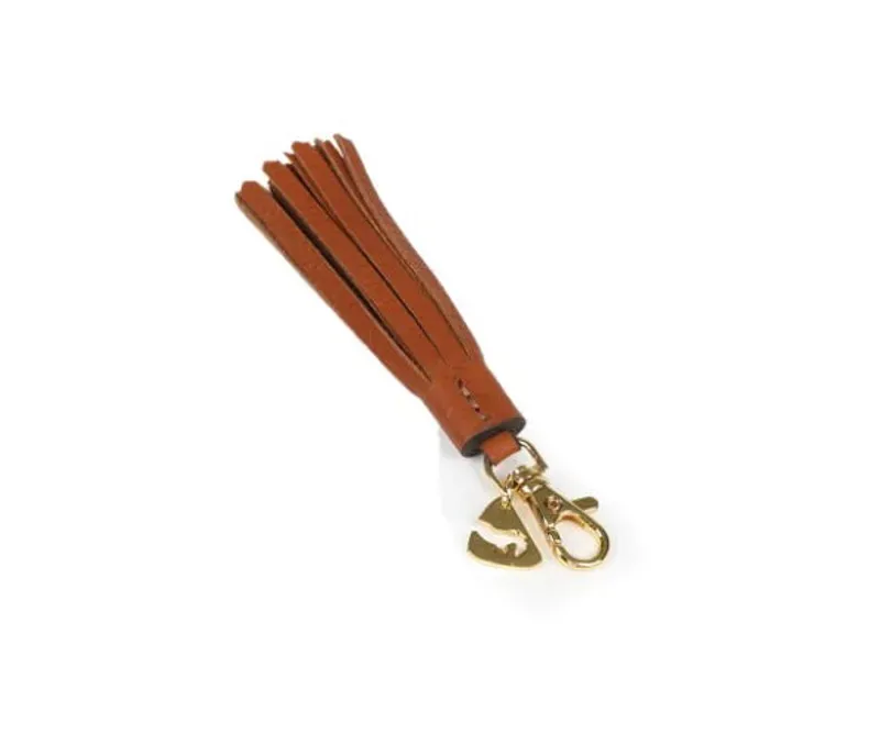 Aubrion One Size Tassel Keyring in Tan